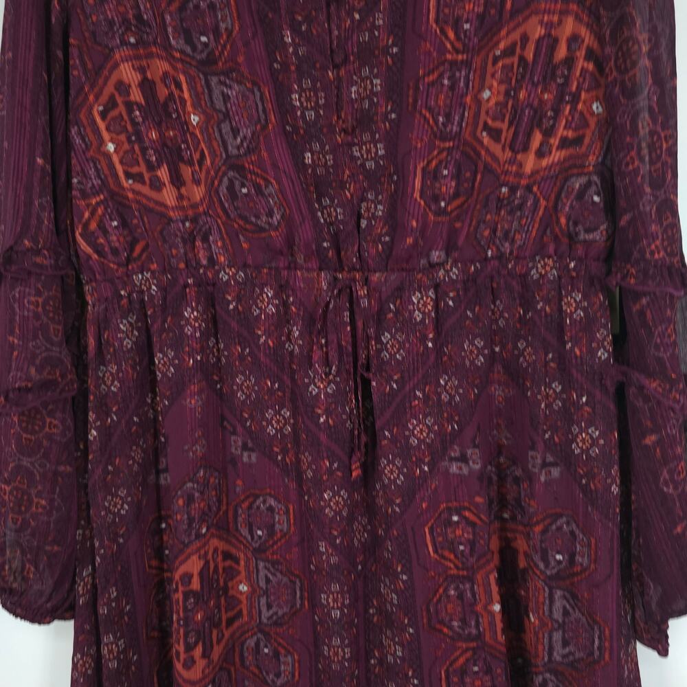Frye and Co. Royal Plum Boho Long Sleeve Plus Size Dress Size XL NWT - Picture 5 of 14